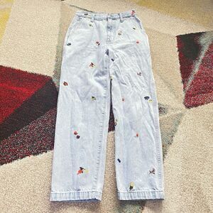 MADEWELL Fruit Embroidered Baggy Straight Carpenter Jeans 25